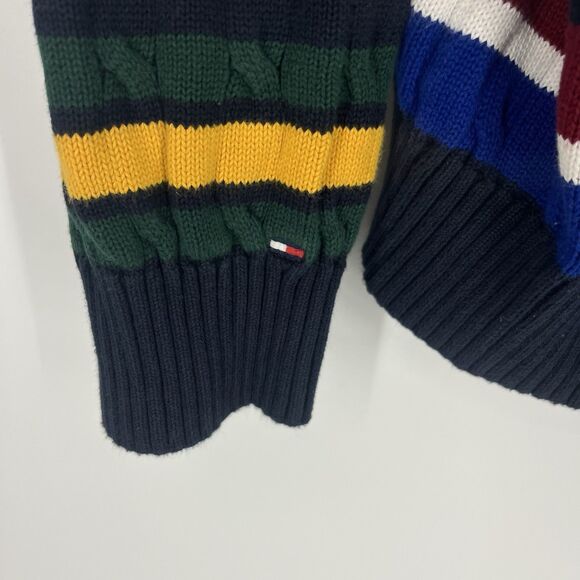 Tommy Hilfiger Sweater Size XXL Mens Navy Y2K V Neck Preppy Varsity Tennis - Picture 7 of 10